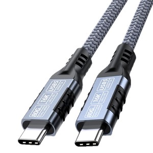 สายเคเบิลข้อมูล Pengqiao Usb5 80Gbps 240W ชาร์จเร็ว ประเภท C ถึงประเภท C สำหรับคอมพิวเตอร์ - Product Image 5