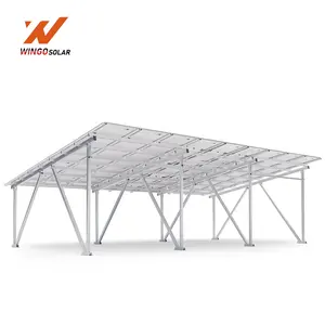 Wingo Solar Carport 20kw Ev Laadstation Voor Vier Elektrische Auto 'S Met Zonnepanelen Omvormers Ac Oplader En Lithium Batterij