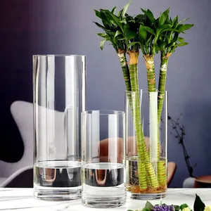 Center de table cylindre en verre Vases à fleurs