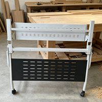 Table de formation mobile à bascule, bureau en MDF avec cadre métallique, bureau d'étude sur roulettes pour l'école