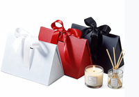 Boîte d'emballage en papier de luxe personnalisée en gros pour bonbons de mariage, bougies et produits d'aromathérapie, avec poignée en ruban