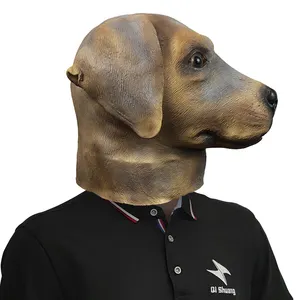 Gerçekçi lateks hayvan köpek başkanı maskeleri Disguise siyah Labrador köpek yetişkin başlık cadılar bayramı Cosplay parti maskeleri
