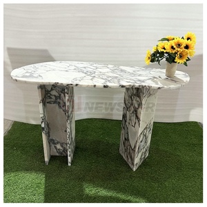 Mesas de Consola Estilo Francés, Mármol Blanco Italiano, Mesa de Esquina para Pasillo, Entrada, Mármol - Product Image 1