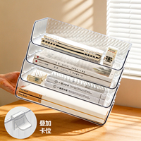 Boîte de rangement empilable multi-usages en plastique transparent pour articles divers - Organisateur multifonctionnel pour la maison et le bureau