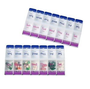 Boîte de rangement pour pilules en plastique personnalisée de grande taille avec bouton poussoir pour les vitamines, l'huile de poisson, les médicaments, boîte organisatrice de pilules <span class=keywords><strong>hebdomadaire</strong></span> pour 7 jours - Product Image 4
