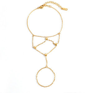 Pulsera de Cadena con Diseño de Estrella Geométrica, Chapada en Oro de 18k, Aleación de Zinc, Joyería de Moda para Mujer - Product Image 5