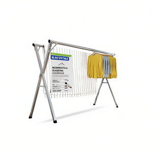 Tendedero Plegable DB de 2 Metros, de Doble Nivel, Diseño Moderno, Portátil, para Uso en Interiores y Exteriores, de Plástico y Hierro - Product Image 1