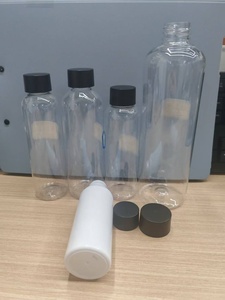 Botellas Redondas Transparentes de PET de 100ml, 150ml, 180ml, 250ml y 500ml, Envases de Plástico de Lados Rectos para Bebidas Infusionadas con Tapa CR - Product Image 3