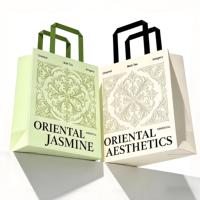 Sacs en papier écologiques classiques personnalisés, légers, avec poignées longues, pour bouquets de fleuristes, emballages cadeaux pour petites boutiques