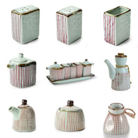 Pot à assaisonnement japonais pour la maison et la restauration, pot à piment, pot à saveur, pot à sauce soja, bouteille à vinaigre, vaisselle créative en céramique