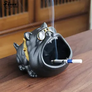 Wholesale Custom Modern Ceramic Standing Shape Smoke Cigarette Anime Ashtray