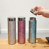 Bouteille isotherme en titane à double paroi avec infuseur à thé intégré, légère, 450 ml, en titane pur, mini-bouteille d'eau pour thé