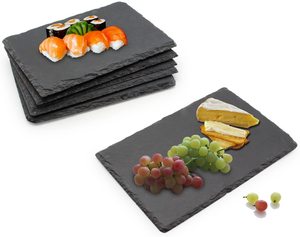 <span class=keywords><strong>Planche</strong></span> à fromage en <span class=keywords><strong>ardoise</strong></span> noire à bord naturel écologique pour la cuisine, la salle à manger, le gâteau, la viande et l'apéritif. - Product Image 6