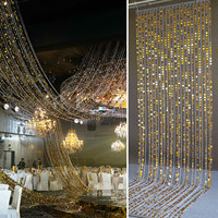 Nouveaux rideaux de perles à paillettes en acrylique sur le thème du mariage, style « Old Money », pour la décoration de scène et de plafond