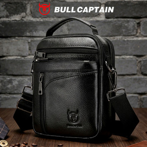 Sac bandoulière homme BULLCAPTAIN, petit sac à bandoulière en cuir véritable, sac messager homme, sac à main homme - Product Image 1