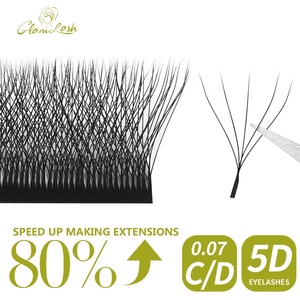 GLAMLASH Cils russes Volume W Extensions de cils Clover Bloom Handmade Premade Volume Fans 5D W Shape Lashes - Product Image 6