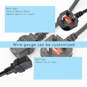 Anh 3 pin cắm để IEC C19 dây nguồn, 16A 250V, 3*1.5mm ², BS đã được phê duyệt, cho PC, máy tính xách tay, màn hình, Máy tính để bàn, bếp, dụng cụ - Product Image 3