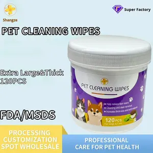 Cross-Border Eco-friendly Macio Não-tecido Pet Eye & Ear <span class=keywords><strong>Wipes</strong></span> 120 Folhas 18*14cm <span class=keywords><strong>Dog</strong></span> Tear Stain Removal Factory Venda Direta - Product Image 3