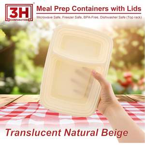 Boîtes de préparation de repas à 2 compartiments [lot de 150, 32 oz] – Contenants alimentaires à emporter avec couvercles, réutilisables, compatibles micro-ondes/lave-vaisselle/congélateur - Product Image 3