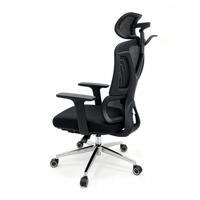 Chaise de bureau ergonomique en maille, vente en gros d'usine, avec appui-tête réglable, support lombaire, base chromée, pivotante, pour ordinateur