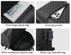 <span class=keywords><strong>Sac</strong></span> <span class=keywords><strong>à</strong></span> <span class=keywords><strong>dos</strong></span> pour ordinateur portable de 14 pouces en <span class=keywords><strong>cuir</strong></span> PU imperméable de qualité supérieure pour hommes, idéal pour les voyages d'affaires - Product Image 4