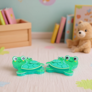 Fermacapelli a forma di tartaruga in acrilico con design simpatico animale per bambine 48406 - Product Image 2