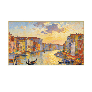 Decorazione per Soggiorno YZOK - Arte Murale con Texture di Strada Cittadina Veneziana - Dipinto a Olio Fatto a Mano - Paesaggio Naturale - Product Image 2