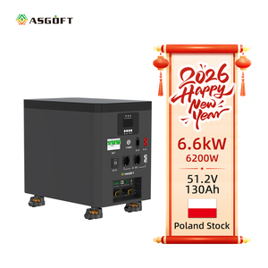 Batería de almacenamiento de energía solar LiFePO4 de 6.2KW 6.6kWh con MPPT, estación de energía portátil de onda sinusoidal pura para el hogar, en stock en Polonia - Product Image 1