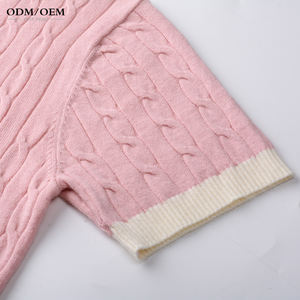 Nueva Llegada, Camisetas de Verano con Cuello Redondo a la Moda, Suéter de Punto Delgado de Manga Corta para Mujer - Product Image 4