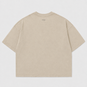 Camiseta Gráfica Mud Wash de Algodón Pesado, Oversize, Estilo Urbano Desgastado, Corte Holgado, Estampado Personalizado, Estilo Casual para Hombre - Product Image 2
