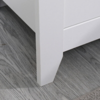Table de chevet moderne blanche en mélamine à 3 tiroirs avec rangements pour chambre à coucher, salon, appartement
