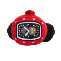 Jam Alarm Mini Merah Trendy, Gantungan Tas Sekolah Unik dan Pilihan Hadiah Terbaik, Gantungan Jam Alarm Bersulam dengan Dial Roda Gigi