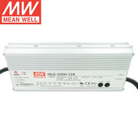 MEAN WELL HLG-320H-12A 320W LED Driver 12V 22A IP65 PFC actif étanche idéal pour les applications d'éclairage extérieur
