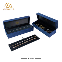 Webest Boîtes à bijoux personnalisées Boîte double en velours Boîte à bijoux emballage pour bracelet