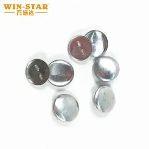 Aluminum Flat Back Shank Self Upholstery Sofa Fabric Covered Buttons For Furniture