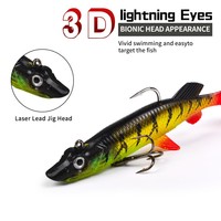 Leurre souple de pêche 15g 9.3cm avec tête plombée interne, type Swimbait à queue de pagaie, pour la pêche au bar, au brochet, en eau salée et en eau douce, leurres shad