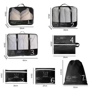 Juego de 7 Cubos de Embalaje para Viaje con Logotipo Personalizado, Impermeables, para Organizar el Equipaje - Product Image 2