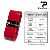PatsSport OEM Pantone Viscous Tacky PU Tennis Overgrip Wet Comfort Padel Grip Overgrip Pickleball pour Raquette de Tennis de Table