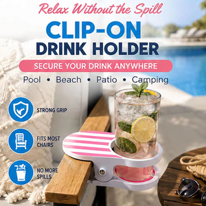 <b>Clip</b>-on Plastic Round <b>Hook</b>-Type Anti-Slip Beverage Holder Portable for Desk Table - Product Image 6