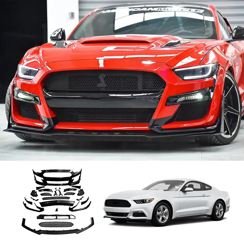 Front Bumper Assembly Mustang Conversão Gt500 Frente Bar Grande Body Kit Para Ford Mustang 2015-2017