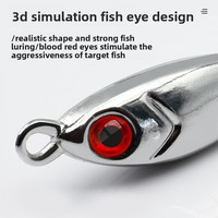 Leurre de pêche électroplaqué effet miroir Dolphin Jig 7g-40g avec hameçon simple et lame rotative 3D à œil rouge pour la pêche au bar, au maquereau en eau douce et salée