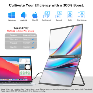 Nhà Máy bán hàng trực tiếp 16 inch 2.5K ba màn hình kép mở rộng IPS LCD di động gấp màn hình di động tất cả-trong-một giải pháp hiển thị - Product Image 3