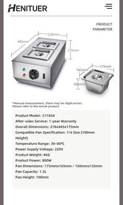 Máquina de Derretimento de Chocolate Comercial HENITUER C11854 com Controle Preciso de Temperatura e Aquecimento por Circulação de Ar Quente - Product Image 2