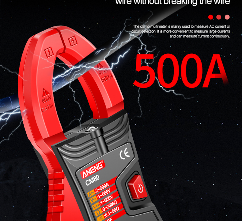 ANENG CM80 Digital clamp meter Ammeter Voltage Car Amp Hz Capacitance NCV Ohm Test multimeter digital profesional tester