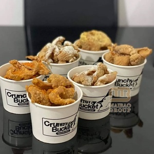 Grand récipient en papier Coston <span class=keywords><strong>de</strong></span> grande taille 64oz 85 oz 150oz 170oz seau en papier pour pop-corn au poulet frit avec couvercle - Product Image 3