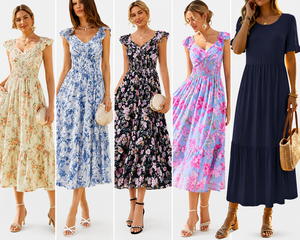 Breathable Cotton Linen Summer Maxi Dress Assorted Pack, Random Mix Brand New Unbranded Adult Ladies Resort Dress <b>Mixed</b> Styles - Product Image 1
