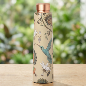 High Quality Pure Meena Printed Copper <b>Bottle</b> 1000ml Direct Drinking Eco-friendly Different Styles Premium Packaging Made India - Product Image 3