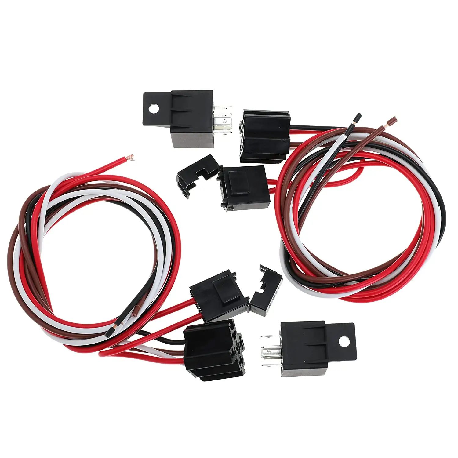 40A Dual Fan Relay Kit , Automobile Electric Cooling Fan Thermostat Kit Temperature sensor