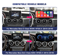 Pantalla Android 14 de 12.3 Pulgadas, 2K QLED Ultrafina, CarPlay, Android Auto, para Mercedes Clase C W205 GLC W204 NTG4.0, GPS, Plug&Play, TV Integrada