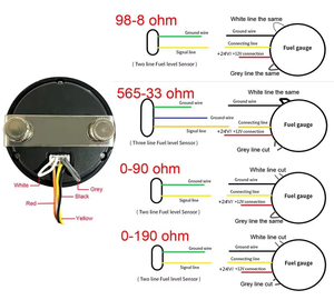 12V 24V Universal Warna-warni 52Mm Pengukur Level Bahan Bakar Mobil Motor 52Mm Pengukur Bahan Bakar Digital - Product Image 2